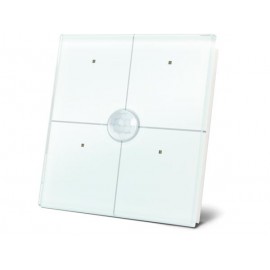4 touch button glass panel with built-in pir sensor (white)