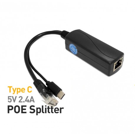 Active PoE Splitter USB Type C Power Over Ethernet 5V 2.4A